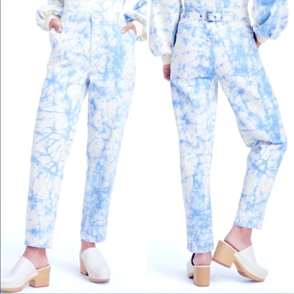 Rachel Comey X Target Tie Dye High Rise Waist Jeans Blue White C33